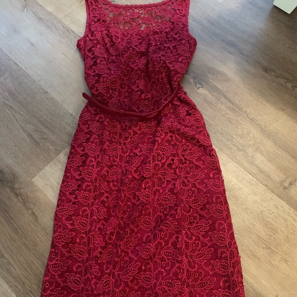 Deep Red Lace Dress - Picture 2 of 7